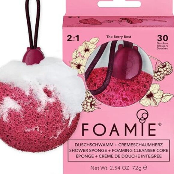 Pink Shower Sponge with Foaming Cleanser Core - Picture 1 of 8